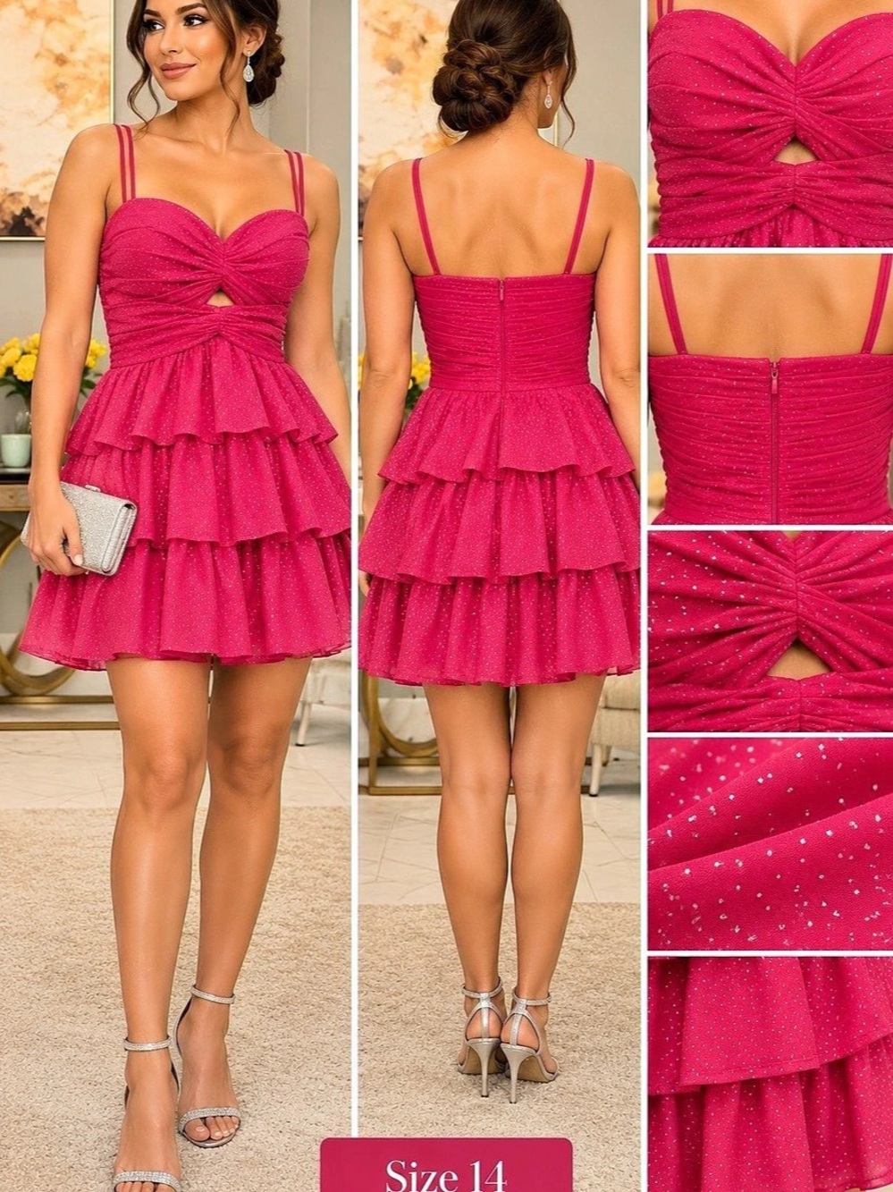 Fashion Class and Fashion Pink Polka Dot Mini Dress Size 14
